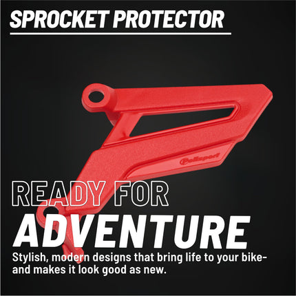 Polisport Front Sprocket Protector Guard Durable Impact Shield for Honda CRF 450R/CRF 450RX (2021-25) Mud-Resistant (Red)