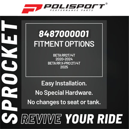 Polisport Front Sprocket Protector Guard Durable Impact Shield for Beta RR2T/4T (2020-24) RR X-PRO 2T/4T (2025) Mud-Resistant (Black)