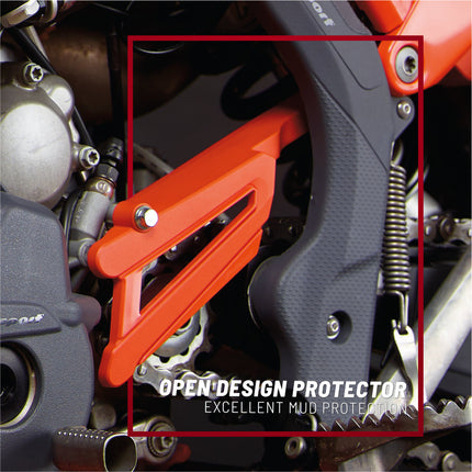 Polisport Front Sprocket Protector Guard Durable Impact Shield for Beta RR2T/4T (2020-24) RR X-PRO 2T/4T (2025) Mud-Resistant (Black)