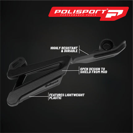 Polisport Front Sprocket Protector Guard Durable Impact Shield for Beta RR2T/4T (2020-24) RR X-PRO 2T/4T (2025) Mud-Resistant (Black)
