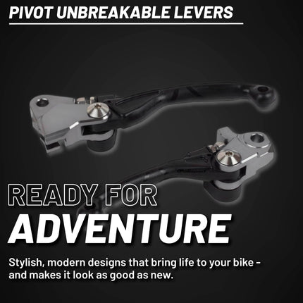 Polisport  Pivot Unbreakable Levers Kit Fits Honda CRF 250R/250RX/250X/450R/450RX/450X (2007-2024) Motocross (MX/Enduro) Brake/Clutch Levers, Durable Composite, OEM Shape, Easy Install Black
