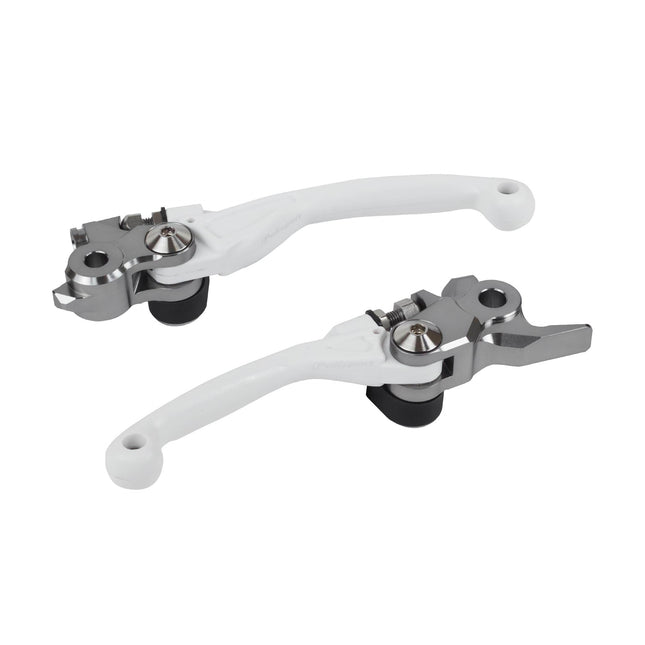 Polisport  Pivot Unbreakable Levers Kit - Fits: Honda CRF 250R/250RX/450R/450RX (2007-2024) Motocross (MX/Enduro) Brake/Clutch Levers, Durable Composite, OEM Shape, Easy Install, White
