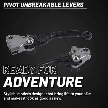 Polisport  Pivot Unbreakable Levers Kit - Fits: Honda CRF 450R (2021-2025) Motocross (MX/Enduro) Brake/Clutch Levers, Durable Composite, OEM Shape, Easy Install, Black
