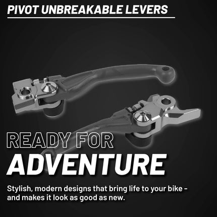 Polisport  Pivot Unbreakable Levers Kit - Fits: Honda CRF 250RX (2021-2023) Motocross (MX/Enduro) Brake/Clutch Levers, Durable Composite, OEM Shape, Easy Install, Nardo Grey