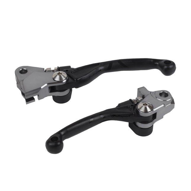 Polisport  Pivot Unbreakable Levers Kit - Fits: Kawasaki KX250F/KX450F (2005-2012) Motocross (MX/Enduro) Brake/Clutch Levers, Durable Composite, OEM Shape, Easy Install, Black
