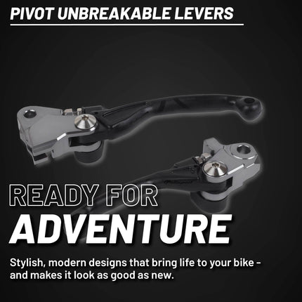 Polisport  Pivot Unbreakable Levers Kit - Fits: Kawasaki KX250F/KX450F (2005-2012) Motocross (MX/Enduro) Brake/Clutch Levers, Durable Composite, OEM Shape, Easy Install, Black