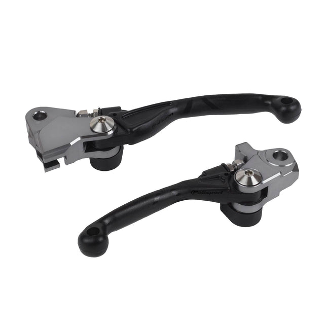 Polisport  Pivot Unbreakable Levers Kit - Fits: Kawasaki KX250 (2013-2020) Motocross (MX/Enduro) Brake/Clutch Levers, Durable Composite, OEM Shape, Easy Install, Black