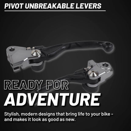 Polisport  Pivot Unbreakable Levers Kit - Fits: Kawasaki KX250 (2013-2020) Motocross (MX/Enduro) Brake/Clutch Levers, Durable Composite, OEM Shape, Easy Install, Black