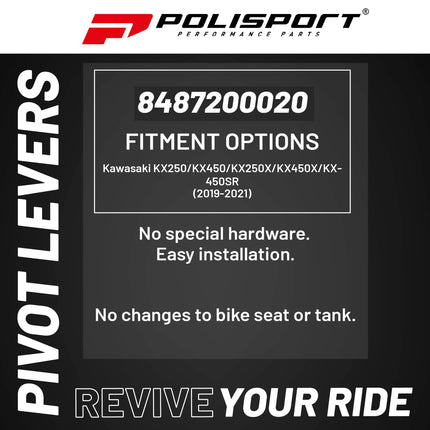 Polisport  Pivot Unbreakable Levers Kit Fits Kawasaki KX250/KX450/KX250X/KX450X/KX450SR (2019-2023) Motocross (MX/Enduro) Brake/Clutch Levers, Durable Composite, OEM Shape Easy Install Black