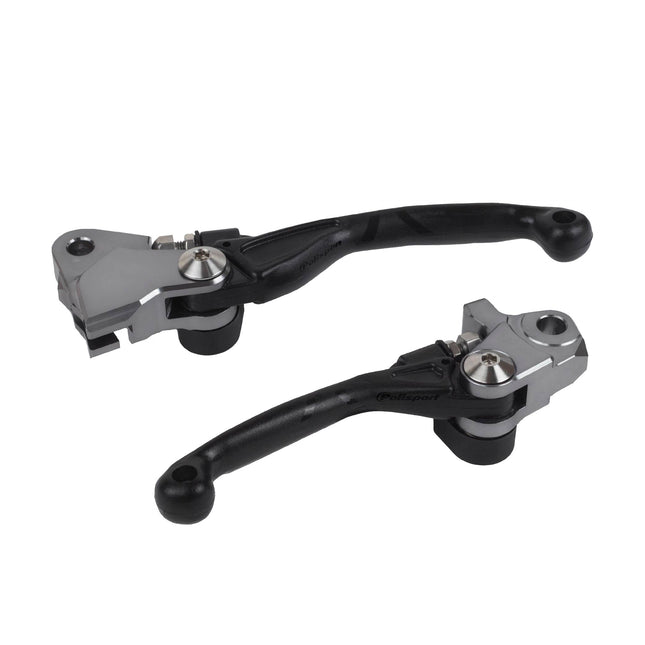 Polisport  Pivot Unbreakable Levers Kit - Fits: Suzuki RM-Z 450 (2005-2023) RMZ 250 (2007-2022) Motocross (MX/Enduro) Brake/Clutch Levers, Durable Composite, OEM Shape, Easy Install, Black