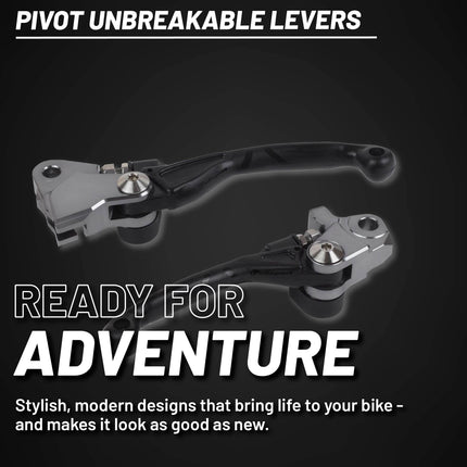 Polisport  Pivot Unbreakable Levers Kit - Fits: Yamaha YZ/WR (2019-2025); Fantic XEF 250/450 (2022-2023) Motocross (MX/Enduro) Brake/Clutch Levers, Durable Composite, OEM Shape, Easy Install, Black