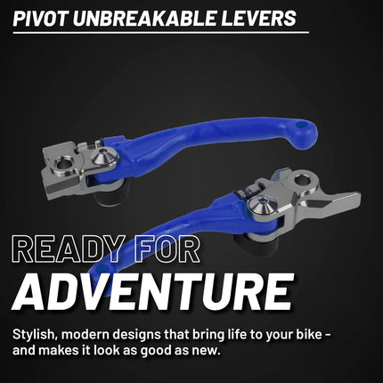 Polisport  Pivot Unbreakable Levers Kit Fits Yamaha YZ125/250, YZ250F/450F, YZ250FX, YZ450FX (2009-2025) Motocross MX/Enduro Brake/Clutch Levers Durable Composite OEM Shape Easy Install Blue