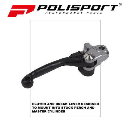 Polisport Pivot Levers Kit - Fits Sherco SE/SEF (2017-26), Triumph TF 250X/450RC (2024-25), Husqvarna FC/FE, KTM EXC/EXC-F/SX/SX-F 250-450 (2014-25) MX Brake/Clutch, Durable OEM Shape, Black