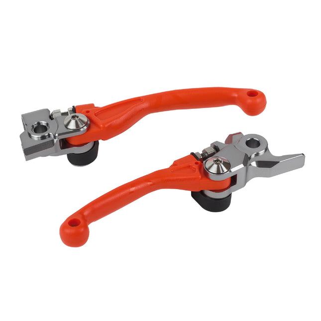 Polisport  Pivot Unbreakable Levers Kit - Fits: KTM 250/300/350/450 EXC/SX/SX-F (2014-2024) Motocross (MX/Enduro) Brake/Clutch Levers, Durable Composite, OEM Shape, Easy Install, Orange