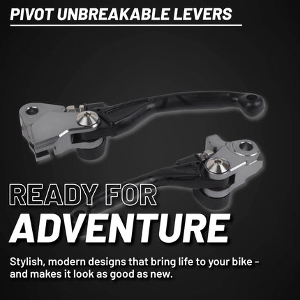 Polisport Pivot Levers Kit - Fits Husqvarna TX/FX (2022-25), TC/FC (2019-25), KTM EXC 125/200 (2014-16), SX 125/150 (2014-15) MX Brake/Clutch, Durable Composite, OEM Shape, Easy Install, Black