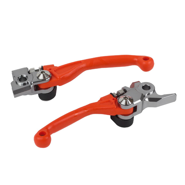 Polisport  Pivot Unbreakable Levers Kit - Fits: KTM 125 SX / 150 SX (2014-2015) Motocross (MX) Brake/Clutch Levers, CNC Adapter, 3-Finger Design, OEM Feel, Easy Install, Red