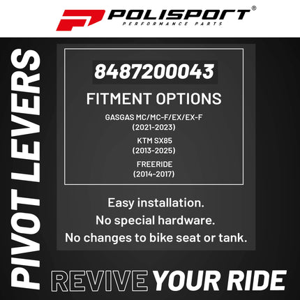 Polisport Pivot Levers Kit - Fits GASGAS MC/MC-F/EX/EX-F (2021-23), KTM SX85 (2013-25), FREERIDE (2014-17) MX Brake/Clutch, Durable Composite, OEM Shape, Easy Install, Black