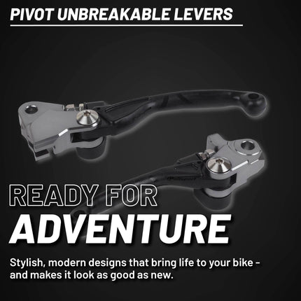 Polisport Pivot Levers Kit - Fits GASGAS MC/MC-F/EX/EX-F (2021-23), KTM SX85 (2013-25), FREERIDE (2014-17) MX Brake/Clutch, Durable Composite, OEM Shape, Easy Install, Black