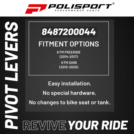 Polisport  Pivot Unbreakable Levers Kit - Fits: KTM FREERIDE (2014-2017) KTM SX85 (2013-2025) Motocross (MX/Enduro) Brake/Clutch Levers, Durable Composite, OEM Shape, Easy Install, Orange