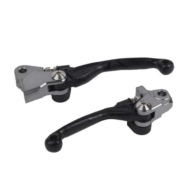 Polisport  Pivot Unbreakable Levers Kit - Fits: Husqvarna TC/TE/FE/FX/TX (2019-2021) Motocross (MX/Enduro) Brake/Clutch Levers, CNC Adapter, 3-Finger Design, OEM Feel, Easy Install, Black
