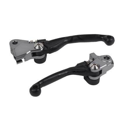 Polisport  Pivot Unbreakable Levers Kit - Fits: Honda CR125R/CR250R (2004-2007) Motocross (MX/Enduro) Brake/Clutch Levers, APT Composite, CNC Adapter, OEM Feel, Easy Install, Black