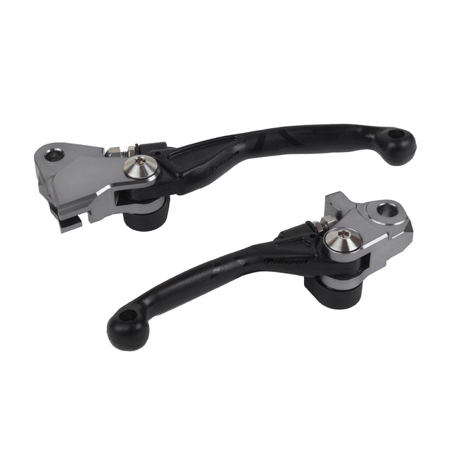 Polisport  Pivot Unbreakable Levers Kit - Fits: Honda CR125R/CR250R (2004-2007) Motocross (MX/Enduro) Brake/Clutch Levers, APT Composite, CNC Adapter, OEM Feel, Easy Install, Black