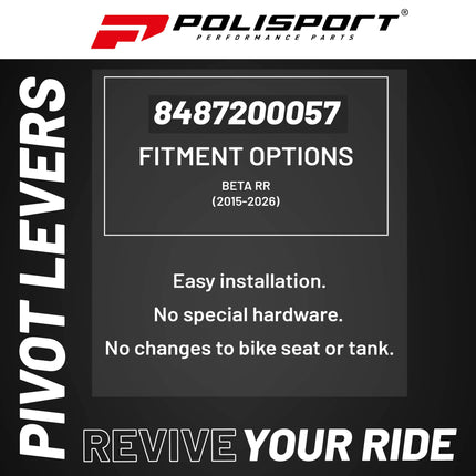 Polisport  Pivot Unbreakable Levers Kit - Fits: Beta RR (2015-2026) Motocross (MX/Enduro) Brake/Clutch Levers, APT Composite, CNC Adapter, OEM Feel, Easy Install, Black