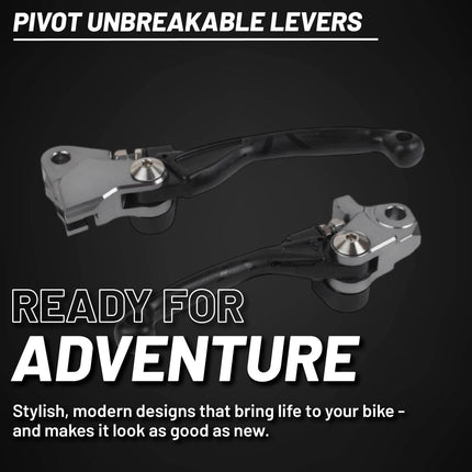 Polisport  Pivot Unbreakable Levers Kit - Fits: Beta RR (2015-2026) Motocross (MX/Enduro) Brake/Clutch Levers, APT Composite, CNC Adapter, OEM Feel, Easy Install, Black