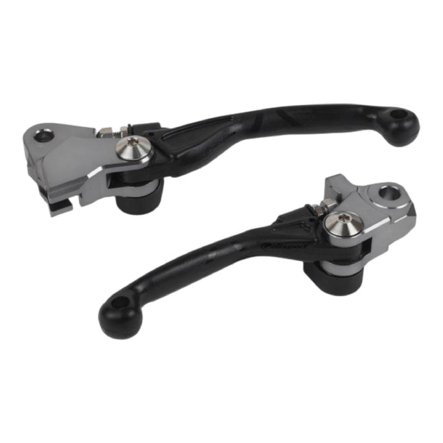 Polisport  Pivot Unbreakable Levers Kit - Fits: GASGAS EC/EC-F/EX/EX-F/MC/MC-F (2021-2025) Motocross (MX/Enduro) Brake/Clutch Levers, CNC Adapter, OEM Feel, Easy Install, Black