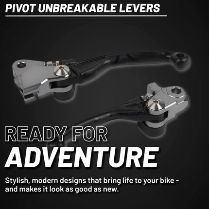 Polisport  Pivot Unbreakable Levers Kit - Fits: STARK VARG (2023-2025) Motocross (MX/Enduro) Brake/Clutch Levers, APT Composite, CNC Adapter, OEM Feel, Easy Install, Black