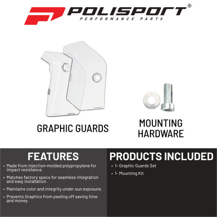 Polisport Graphic Guard for Honda CRF450R/RX (2021-2024) - Injection-Molded Plastic - OEM Fit - Clear Radiator Shroud Protection - Lightweight and Durable