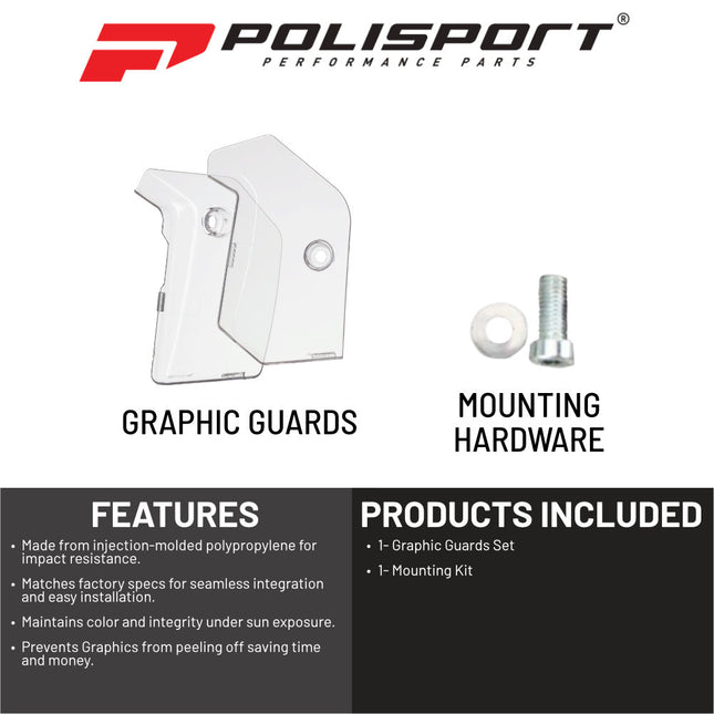 Polisport Graphic Guard for Honda CRF450R/RX (2021-2024) - Injection-Molded Plastic - OEM Fit - Clear Radiator Shroud Protection - Lightweight and Durable