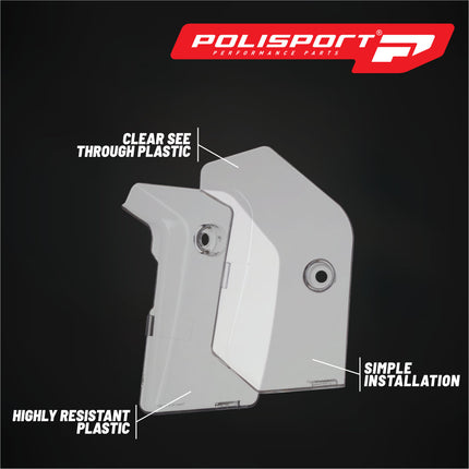 Polisport Graphic Guard for Honda CRF450R/RX (2021-2024) - Injection-Molded Plastic - OEM Fit - Clear Radiator Shroud Protection - Lightweight and Durable
