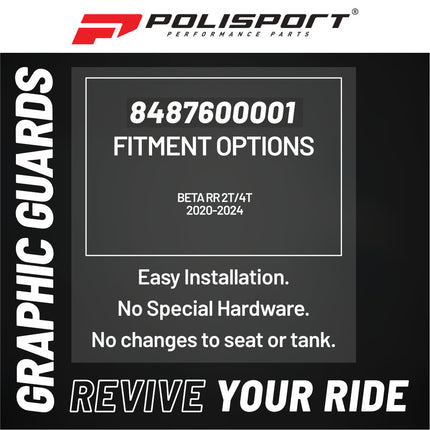 Polisport Graphic Guard for Beta RR 2T/4T (2020-2024) - Injection-Molded Plastic - OEM Fit - Clear Radiator Shroud Protection - Lightweight and Durable