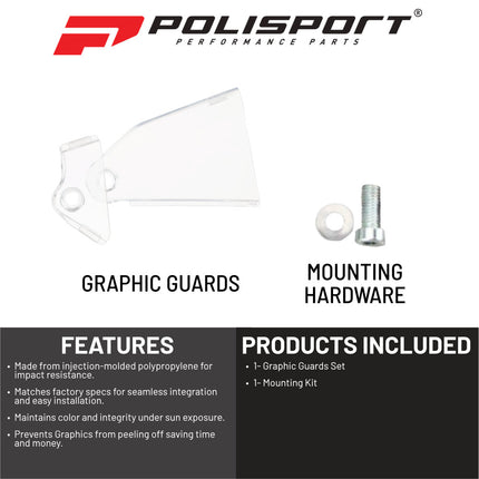 Polisport Graphic Guards for GASGAS MC MCF EC ECF EX EXF (2021-2023)  Durable Injection-Molded Plastic/clear