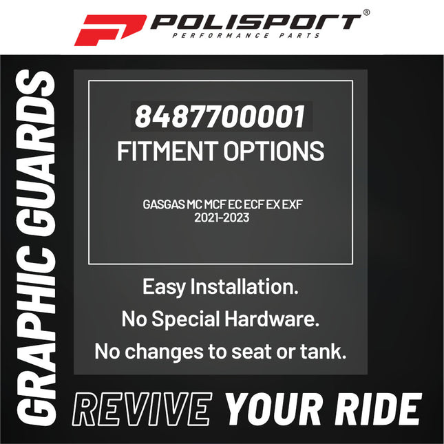 Polisport Graphic Guards for GASGAS MC MCF EC ECF EX EXF (2021-2023)  Durable Injection-Molded Plastic/clear