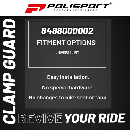 Polisport Lower Triple Clamp Guard - Durable Plastic Protection for Dirt Bike Forks, Universal Fit with Pre-Cut Lines, Foam Strips to Prevent Scratches, Easy Install-Under 1 Minute - Black/Orange