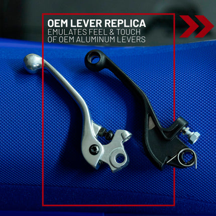 Polisport  APT Unbreakable Brake Lever - Fits: Husqvarna TX/FX (2022-2025), OEM Shape, APT Composite, Stainless Strip, CNC Adapter, Bendable Design, Easy Install, Black