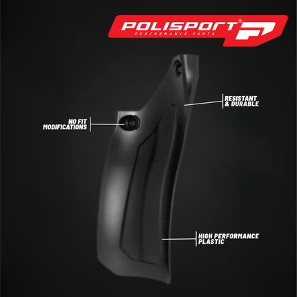 Polisport Motocross Motorcycles (MX) Rear Shock Flap for KTM EXC125/150/250/300, EXC-F250/350/450/500 (2023-2024) Dirt Bikes - High-Impact Resistance, Protects Shock from Debris - Black