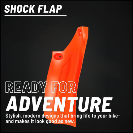 Polisport Motocross Motorcycles (MX) Rear Shock Flap for KTM EXC125/150/250/300, EXC-F250/350/450/500 (2023-2024) Dirt Bikes - High-Impact Resistance, Protects Shock from Debris - Orange