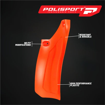 Polisport Motocross Motorcycles (MX) Rear Shock Flap for KTM EXC125/150/250/300, EXC-F250/350/450/500 (2023-2024) Dirt Bikes - High-Impact Resistance, Protects Shock from Debris - Orange