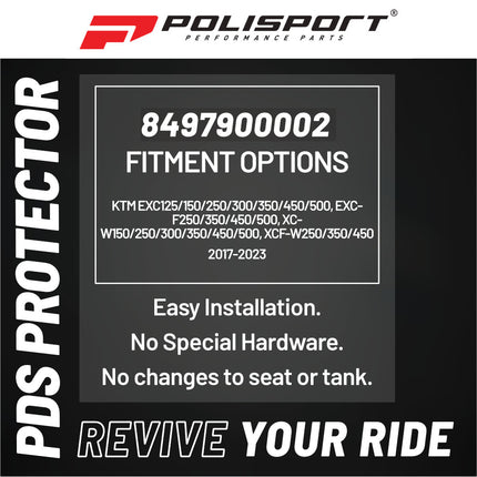 Polisport Motocross Motorcycles (MX) PDS Protector for KTM EXC125/150/250/300/350/450/500, EXC-F250/350/450/500, XC-W150/250/300/350/450/500, XCF-W250/350/450 (2017-2023) Dirt Bikes - Orange