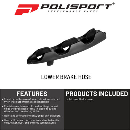 Polisport Motocross Motorcycles (MX) Lower Brake Hose Guide for KTM EXC125/150/250/300/350/450/500, EXC-F250/350/450/500, XC-W150/250/300/350/450/500, XCF-W250/350/450 (2008-2023) Dirt Bikes - Black