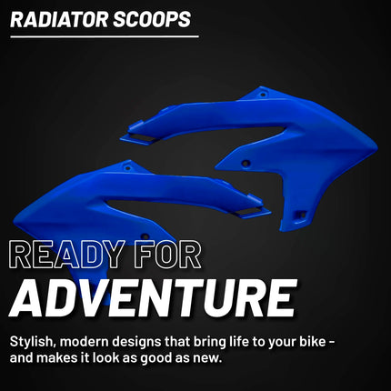 Polisport Radiator Scoops - Blue Panels for Yamaha YZ 450F (2023-2026) Yamaha YZ 250F/450FX (2024-2026) - OEM Fit, Glossy Finish, Lightweight & Impact-Resistant, Easy Installation