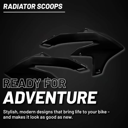 Polisport Radiator Scoops - Black Panels for Yamaha YZ 450F (2023-2026) Yamaha YZ 250F/450FX (2024-2026) - OEM Fit, Glossy Finish, Lightweight & Impact-Resistant, Easy Installation