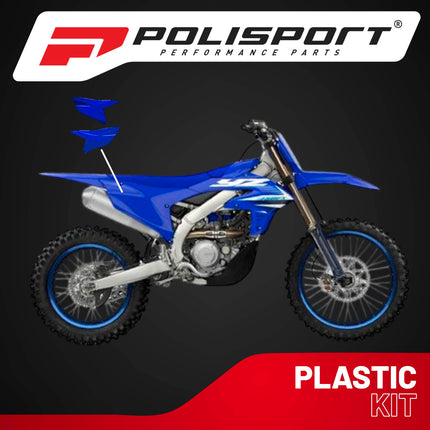 Polisport Motocross (MX) Replica Plastics Side Panels for Yamaha YZ 450F (2023-25), YZ 250F/450FX (2024-25) Dirt Bike - OEM Quality, Durable, Flexible & Perfect Fit - Blue