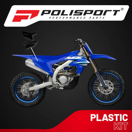 Polisport Motocross (MX) Replica Plastics Side Panels for Yamaha YZ 450F (2023-25), YZ 250F/450FX (2024-25) Dirt Bike - OEM Quality, Durable, Flexible & Perfect Fit - Black