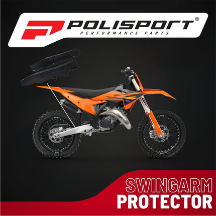 Polisport Motocross Motorcycles (MX) Swingarm Protector for KTM SX 125/150/250/350 (2023-2024), SX-F 250/350/450 (2023-2024), XC 250/350 (2023-2024), XC-F 250/350/450 (2023-2024) Dirt Bikes - Black