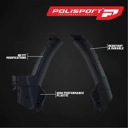 Polisport Motocross (MX) Motorcycle Frame Protector for Husqvarna TE/FE/TX/FX (2023-2024) Dirt Bikes- OEM Quality for Superior Fit & Durable Protection, Easy Installation - Black