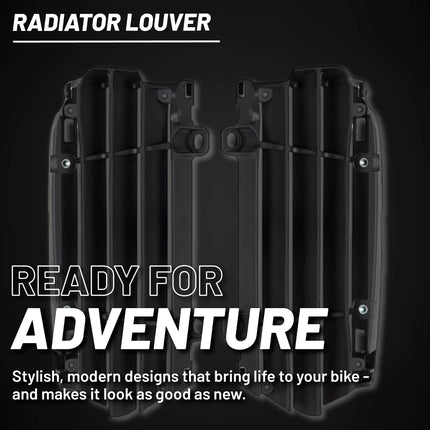 Polisport Radiator Louvers - Black Panels for GasGas (2024) Husqvarna (2023-2024) KTM (2023-2024) - OEM Fit, Durable Plastic, Enhanced Airflow, Easy Installation